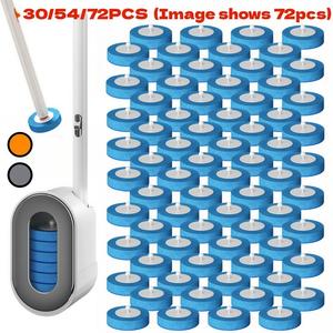 使い捨てトイレ掃除セット 交換ブラシヘッド24〜72個付き 壁掛け収納対応 トイレ シンク掃除に便利