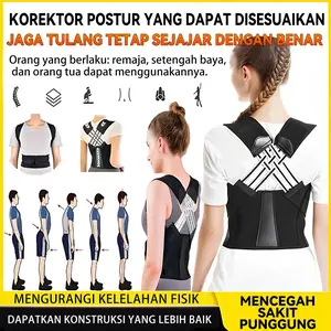 Sabuk Koreksi Postur Tulang Rusuk Poliester Spandex M L XL 2XL 3XL untuk Remaja Dewasa Muda Lansia Mengoreksi Bungkuk Postur Tubuh Dengan Dukungan Kuat Dan Tali Pengikat Yang Dapat Disesuaikan