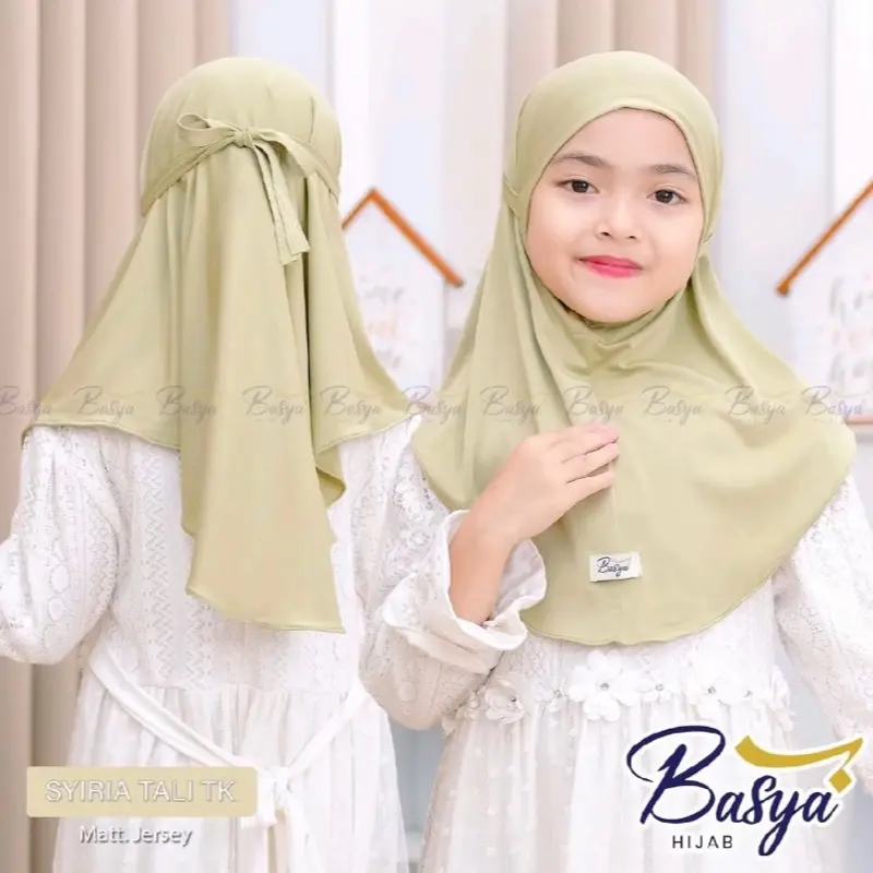 HIJAB ANAK SYIRIA TALI TK.hijab bergo tali anak non pet.jilbab bergo anak.kerudung anak polos Jersey premium anak. 1