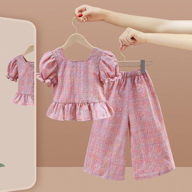 Product Introduction of [KIDSFASHIONKOLEKSI] Setelan Crinkle Mia Pink Puff Anak Perempun Motif Colorful Lines 18