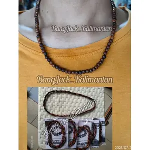 {{ Kalung Kayu Gaharu Wangi Asli Kalimantan Kalung Cowok Cewek Isi 100 Butir Ready }}
