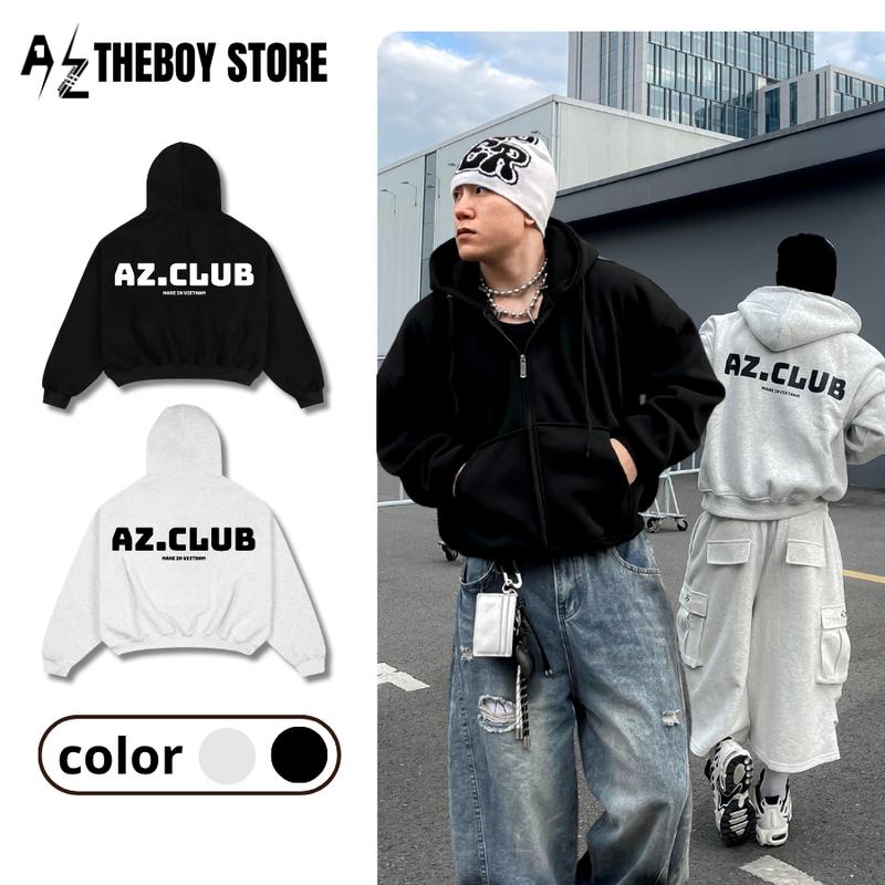 Hoodie Zip Form BOXY AZ.CLUB Nam Nữ Dày Dặn - TheBoyStore