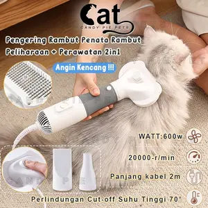 NEW 3 In 1Alat Pengering Bulu Kucing Pet Blower Kucing Hair Dryer Kucing Sisir Dan Blower Grooming Hewan