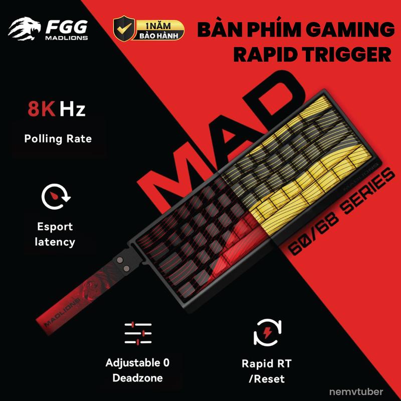 Bàn phím Gaming Mad60 Mad68 - NonRGB RGB - 1000hz 8000hz - Rapid Trigger