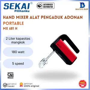 Sekai Hand Mixer MX 681H Mixer Genggam Stainless Steel Anti Karat - Warna Random