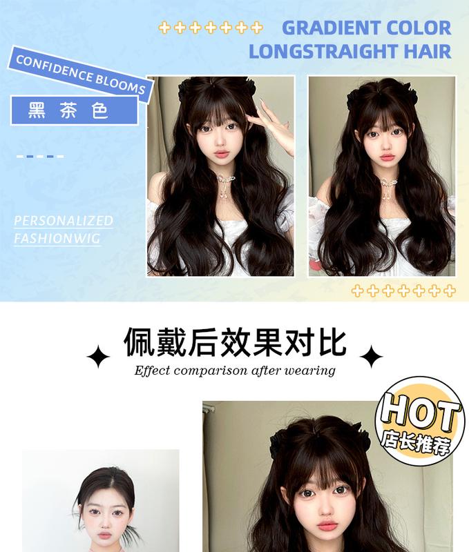 Product Introduction of Wig Female Long Hair Big Wave Long Curly Hair Full-Head Wig Female Lolita Wig Natural Internet Celebrity Wig Sheath Female New 1