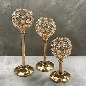 ZEN Crystal Round Candle Holder 3 Height / Tempat Lilin Kristal / Wedding Decor Candelabra