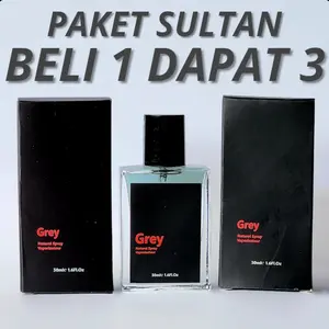 BELI 1 DAPAT 3 PARFUM GREY 30ml FREE BOX EAU DE PARFUME Bunga Fruity Woody TERLARIS TAHAN LAMA