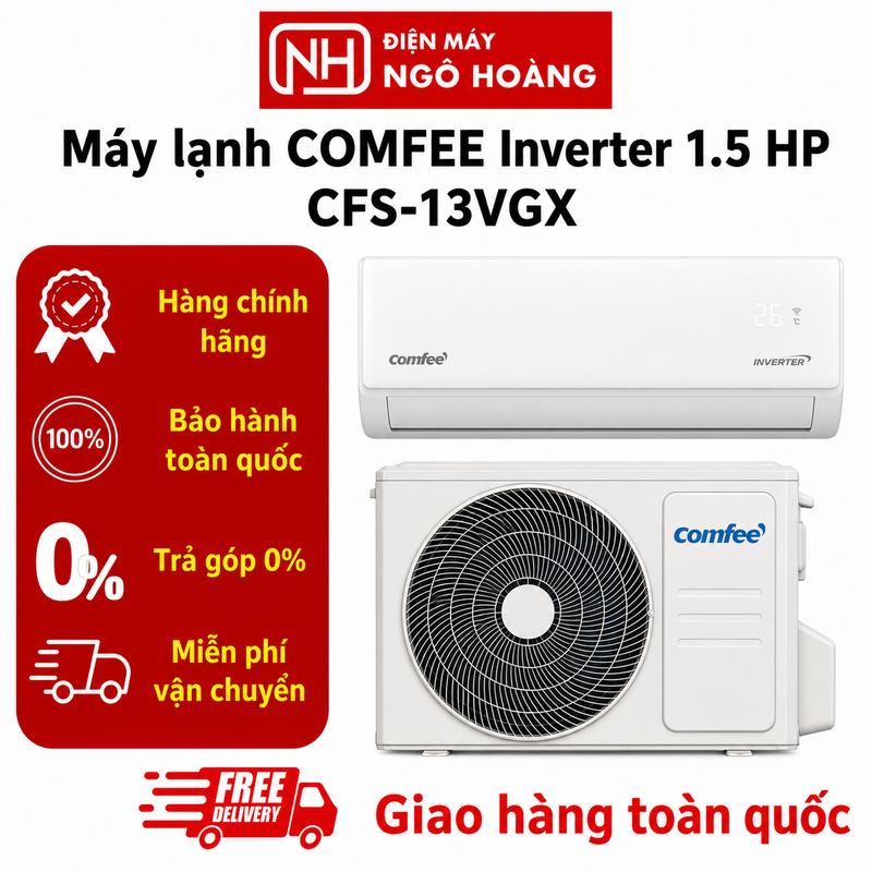 CFS-13VGX - Máy Lạnh Comfee Inverter 1.5HP - Điều Hòa 1 Chiều Tiết Kiệm Điện, Làm Lạnh Nhanh