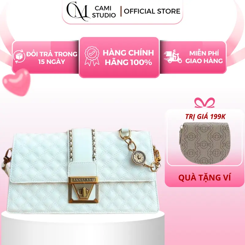 [TẶNG KÈM VÍ] Túi Xách Nữ BANEVANF Thời Trang Dáng Túi Đeo Chéo, Đeo Vai Họa Tiết Ô Trám, Chất Liệu Da Cao Cấp Dung Tích Lớn 9086-1 Bag Da 0