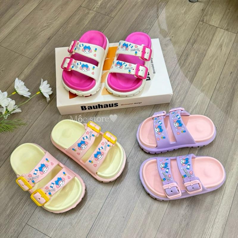  Dép quai ngang bé gái in hình Melody đáng yêu  chân siêu nhẹ đế chống trơn   S-338  