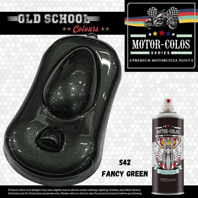 S42 Color MOTOR-COLOS S42 FANCY GREEN METALLIC COLOUR AEROSOL SPRAY PAINT 400ML ...