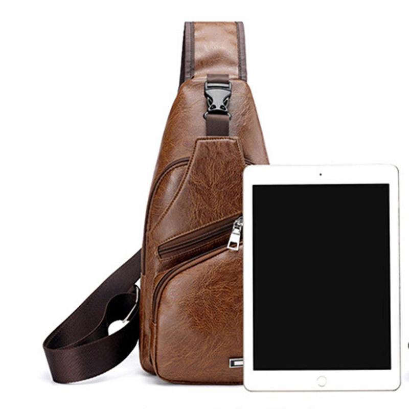 Product Introduction of Men's USB Charging Bag Men's Chest Bag for Custom PU PVC Shoulder Bag Diagonal Package Messenger Travel Bag Cross Body Bags 23