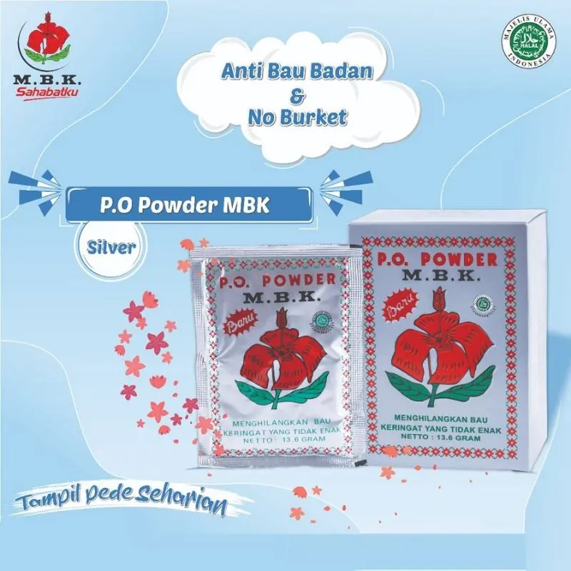 1Pc Bedak Ketiak Mbk Po Powder 13.6 Gr (12 Bungkus) 0