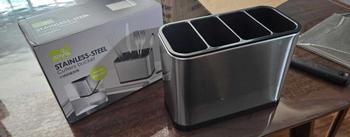Product Review of Stainless Steel Kitchen Utensil Cutlery Holder Knife Holder Spoon Fork Chopsticks Organizer Stand Kitchen Storage from A**h 0