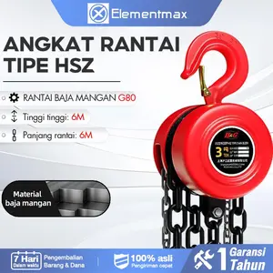 Chain Block Katrol Rantai Chain Hoist Katrol Angkut Barang 1 ton/ 2 ton/3ton×3 meter Katrol Kerekan Manual Takel Chain