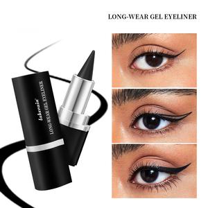 Lakerain Gel Eyeliner Pencil Natural Black Eyeliner Cream Waterproof Smudge Proof Eye Liner Black Smokey Eyeshadow Palette Stick Crayon