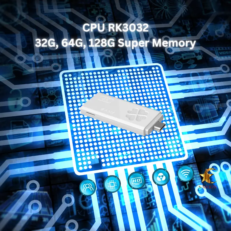 SMOON118P - PLAYGAME - DOUBLE STICK - 30.000+ GAMES - FOR TV + COMPUTER + PROYEKTOR - NO NEED WIFI 5