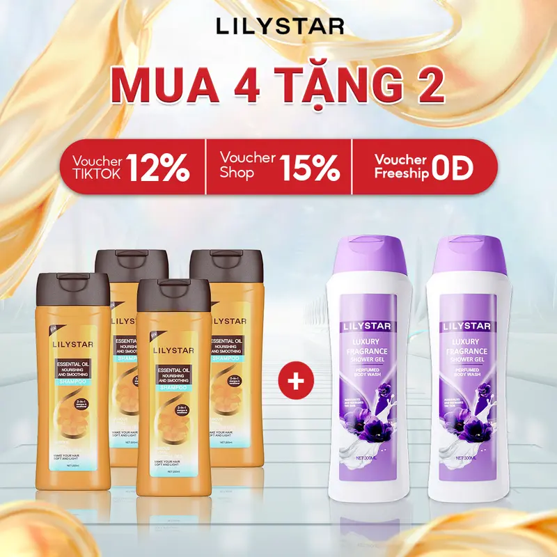 [GIẢM SÂU THÁNG 7] Gội Xả Tặng Sữa Tắm 2in1 Lilystar Giúp Làm Sạch, Lưu Hương Thơm Lâu, Nuôi Dưỡng Tóc Và Không Làm Bết Tóc (200ml) 0
