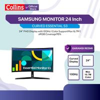 Gambar SAMSUNG MONITOR 24 INCH CURVED ESSENTIAL S3 S36GD VA 1800R FHD 1080P 4MS 100HZ dari Collins Official Kota Administrasi Jakarta Utara 1 Tokopedia