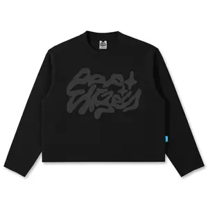 Popsicles Longsleeve Boxy Lengan Panjang Hitam Dizzy - Boxy Crop Longsleeve Kaos Keren Printing Wanita