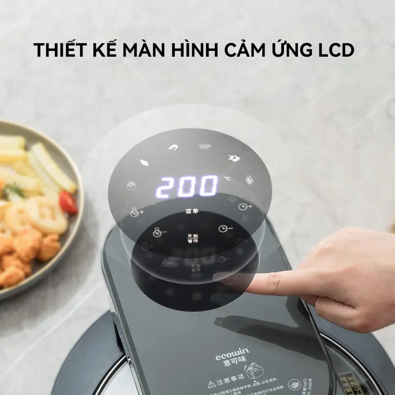 【New Arrival】Nồi chiên không dầu  eCowin  Dung tích lớn 6L  Thiết kế trực quan  Phù hợp với nhu cầu gia đình 3