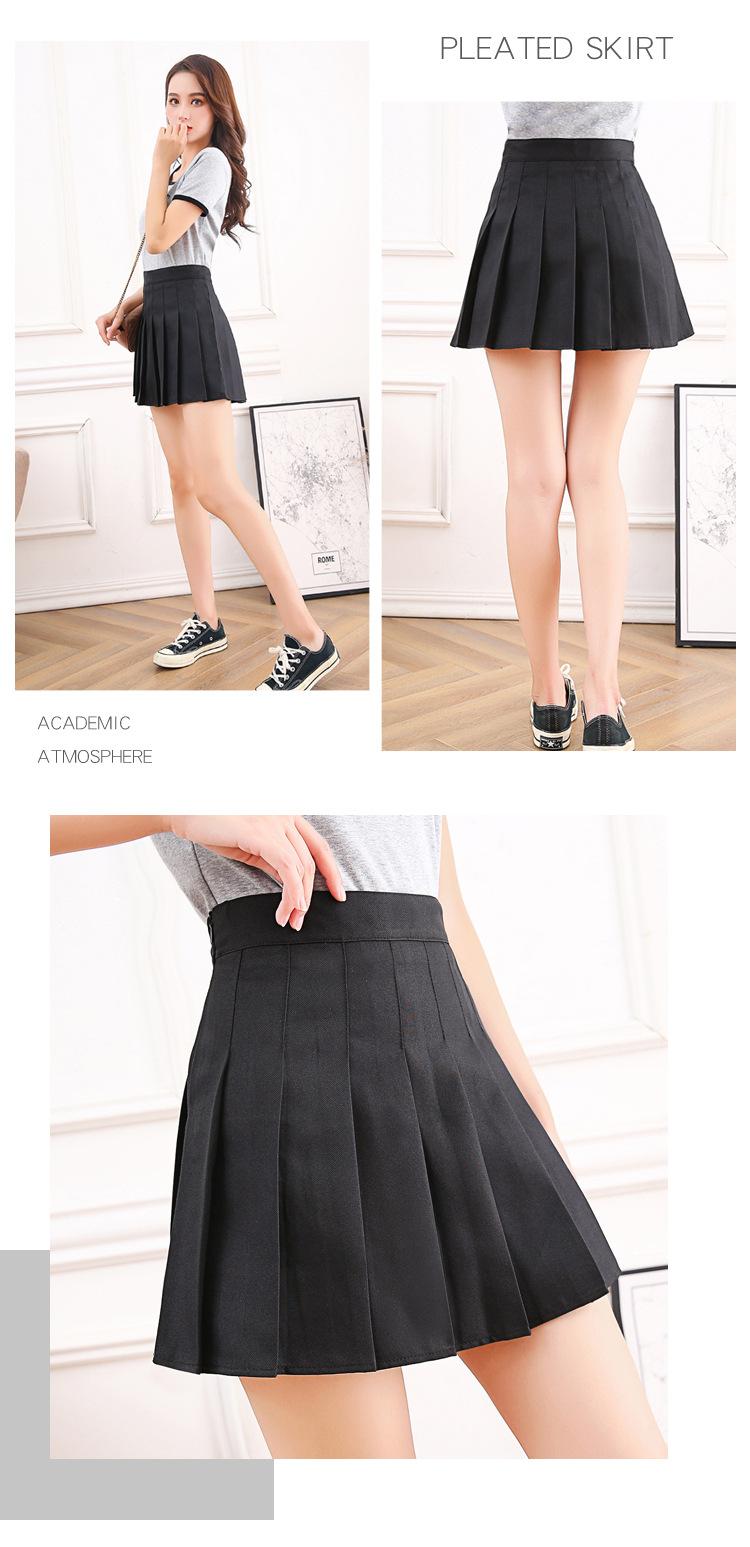 Product Introduction of [Golden potowomen's wear] 2023 spring and autumn pleated skirt women's Japanese high waist slim fit a-line dress anti-exposure solid color fashion skirt Womenswear Bottom Lingerie Comfort Basic Minimalist 5