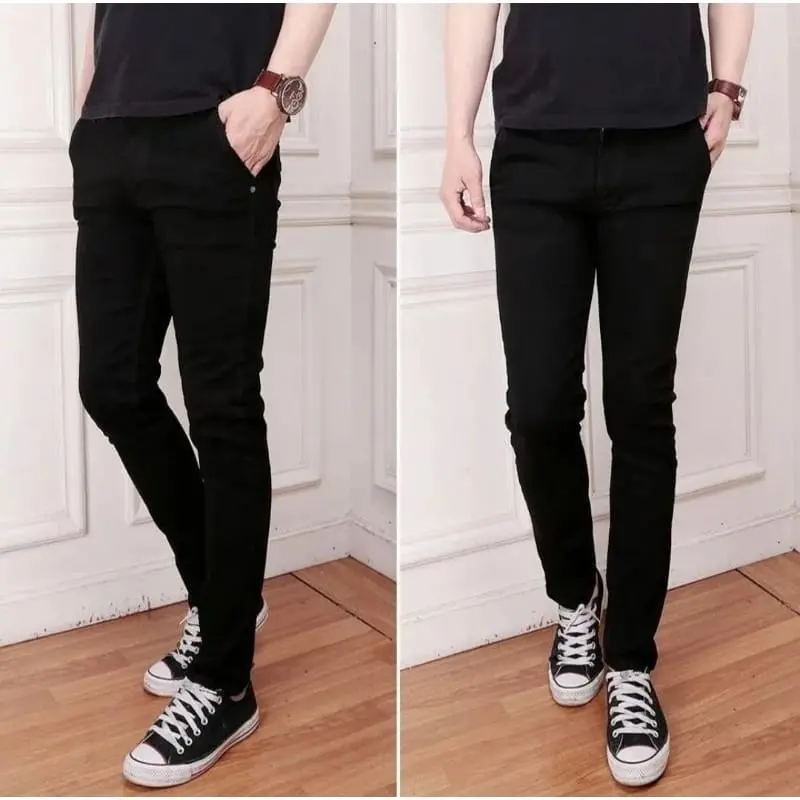 Celana Jeans Pensil Skinny Cowok Slimfit Premium Warna Bio dan Hitam Size 27/38 Pria 3