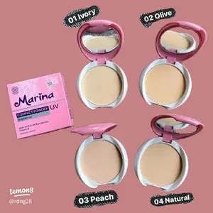 Marina Compact Powder UV 4 Varian Natural Olive Ivory Peace 01 Ivory 02 Olive 03 Peach 04 Natural