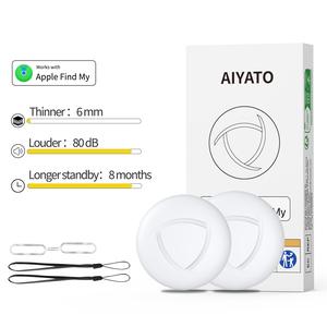 2pcs/Set Penjejak Anti-hilang Pintar Bulat, AlYATO, dengan Bluetooth, Penjejak GPS, Sesuai untuk Kunci, Dompet, Bagasi, Haiwan Kesayangan, Serasi dengan iOS, 2pcs setiap set airtag  untuk  motor gps key  finder