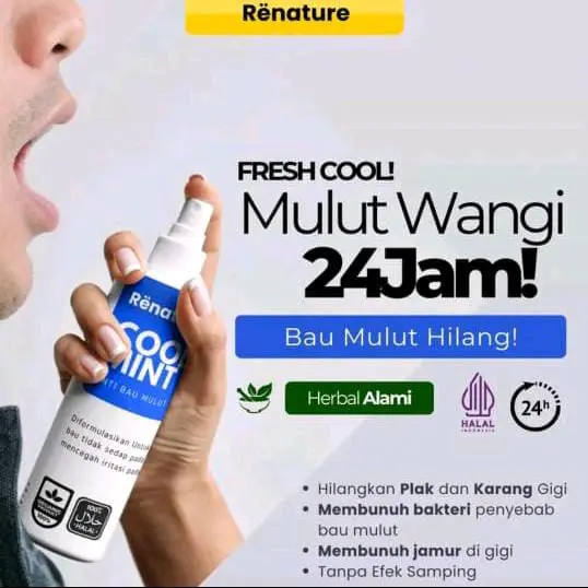 Renature - Cool Mint Mouthspray wangi 24jam hilangkan bau mulut spray