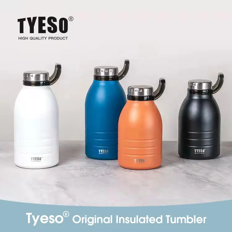 Tyeso Insulated Tumbler Stainless Steel Vacuum Thermos Sport Water Bottle with Straw 1500ML 1900ML tumbertahan  sejuk Kitchenware Heater