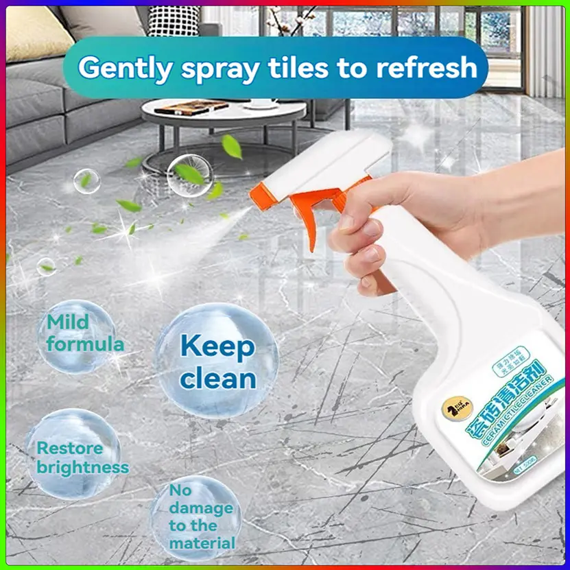 【2 Bottles Only 11.88】Tiles Cleaner (500ml) Remove Stubborn Dirt ,Urine Stains Mold Spots on Bathroom Floor Mosaic Tile Cleaning Household Spray Doctor Floral cleaning  liquid