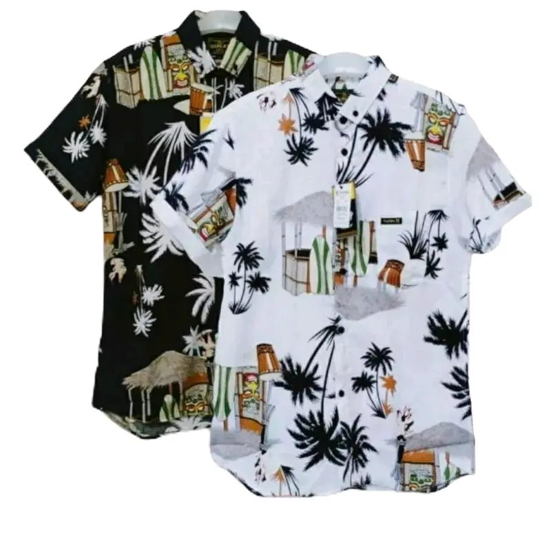KEMEJA MOTIF GUBUG TERBARU /KEMEJA HAWAI Pria Baju Surfing Distro Pendek 0