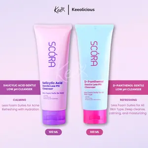 SCORA 1% Salicylic Acid Gentle D-panthenol Low pH Cleanser sabun cuci muka less foam acne Jerawat Scora scora face wash facial wash cleanser oily low ph calming moisturizing