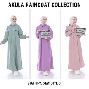 JAS HUJAN WANITA GAMIS PVC0,25 TEBAL By Akula