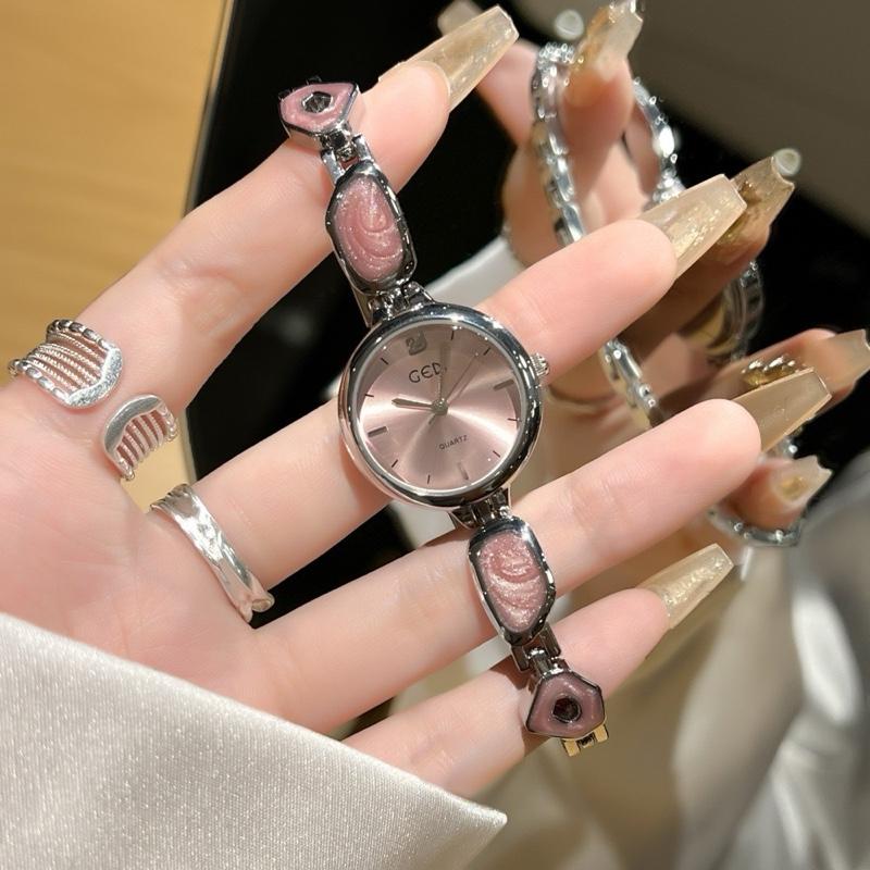 Đồng Hồ Nữ Gedi Mặt Tròn Đính Đá Thạch Nhũ Chống Nước đong ho cao cấp