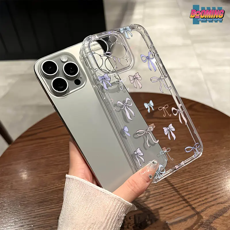 Soft case Bening Transparan Clear Case Protect Kamera Motif Pita TC For Sam Op Vi Inf Ip Real XM Casing Handphone 2