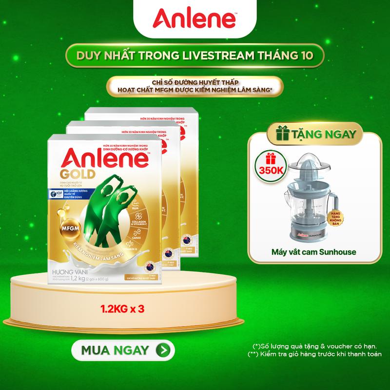 [LS] Combo 3 Sữa Bột Anlene Gold Hương Vani 1.2Kg
