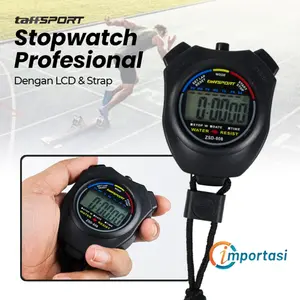 Digital Stopwatch Timer Profesional LCD Olahraga Pengukur Waktu Masak