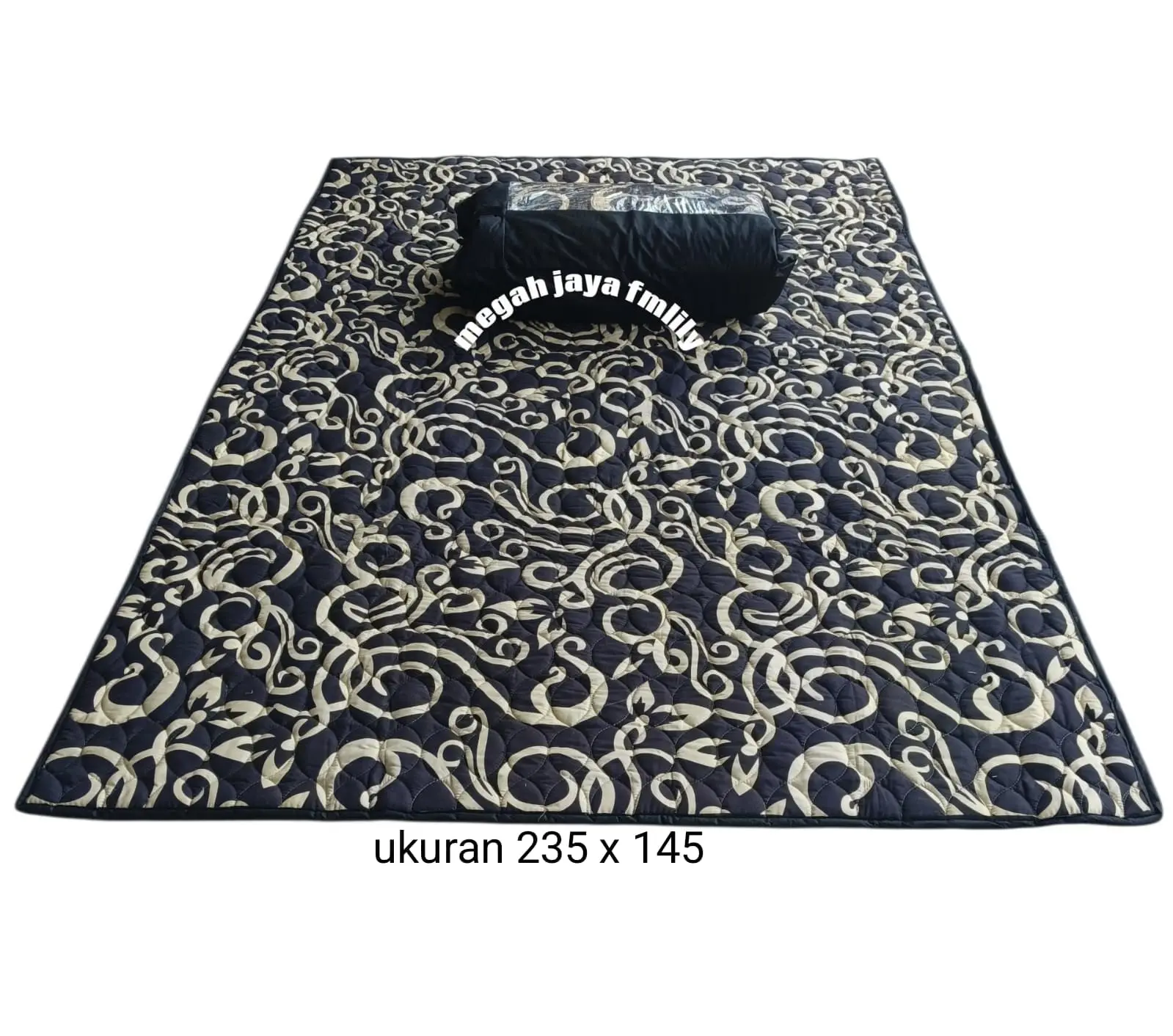 karpet lantai motif daun palem hijau tua tebal empuk ukuran besar 235 X 145cm