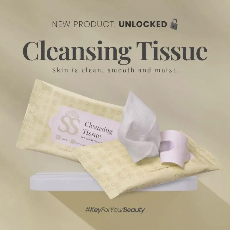 ￼SSSKIN CLEANSING TISSUE / Tisu Wajah Ss Skin by Shella Saukia Muka Remover Kusam Kering 0