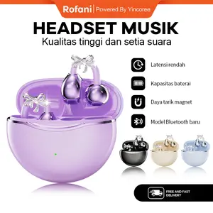 Rofani TWS J21A Earphone Bluetooth Ear-Clip TWS Headset Suara HIFI Earbuds Wireless Headphone Tidur Memakai Nyaman Logam Bass