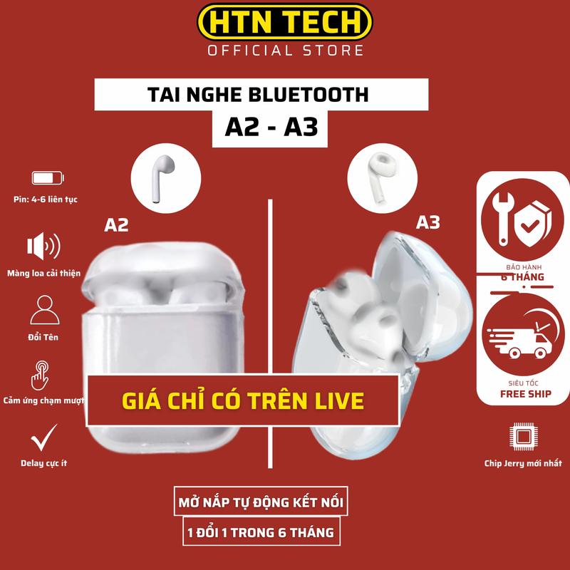    Giá Chỉ Có Trên Live   Tai nghe Bluetooth A2 - A3 Âm Thanh Hay Tặng ốp - đổi tên - cảm ứng chạm Bảo Hành 6 tháng lỗi đổi Mới Freeship Nhét Tai Nghe Nhạc Earphone di động tai nghe trong & tai nghe pintrâu 