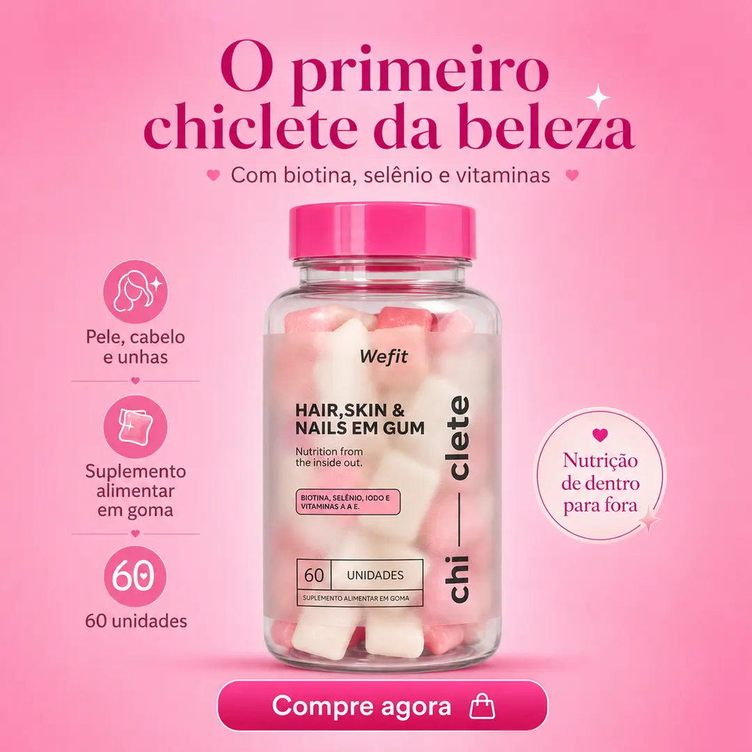 Gummy Chiclete Hair - Cabelo, Pele e Unhas Wefit