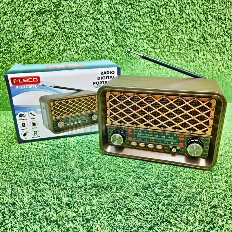 Radio FM/AM/SW Speaker Portable Bluetooth FM Radio Klasik Design Radio Bluetooth FM/kartu TF/usb FLECO F-3030BTL Radio Jadul Klasik FullBass 4