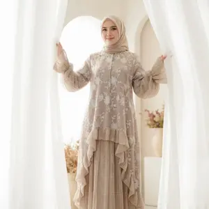 Gamis Wanita Elegant Terbaru untuk Outfit Lebaran dan Kondangan