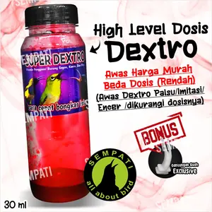SEMPATI Super Dextro Instant Multivitamin Minuman Pleci Sogon Konin Vitamin Burung Gacor Dextro 87 The Ultra Instinc Multivitamin Pleci