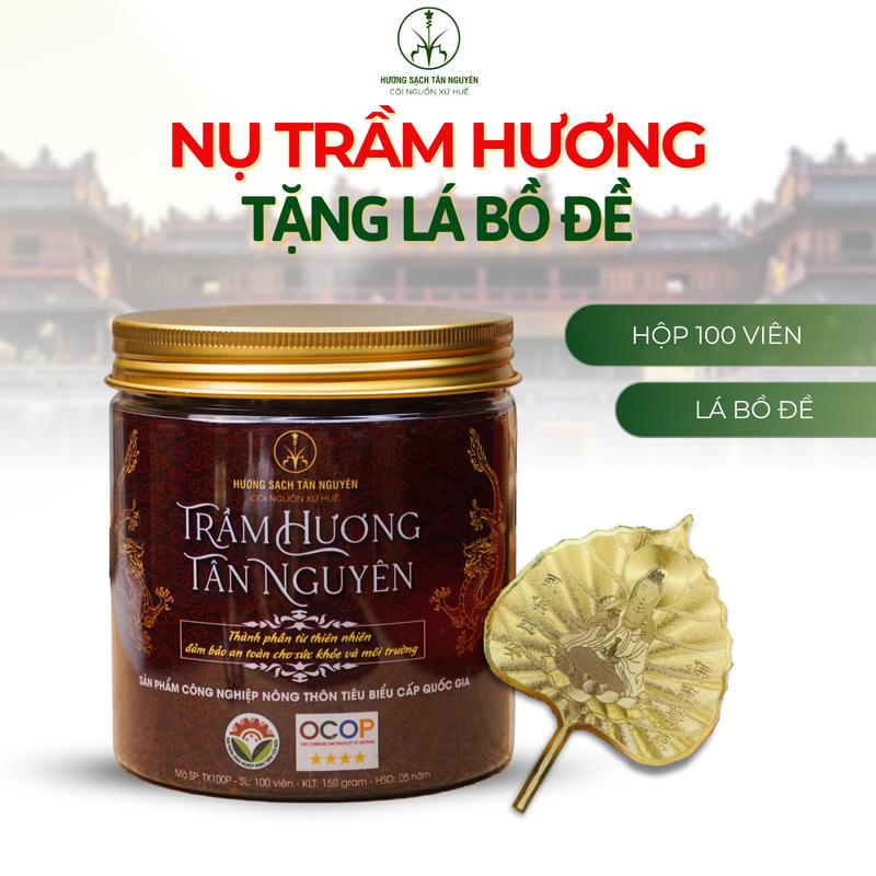 [TẶNG LÁ BỒ ĐỀ] Nụ trầm Tân Nguyên, Hộp 100 viên, Trầm Sạch Huế Nguyên Chất Tự Nhiên OCOP 4 Sao - Thơm Tự Nhiên, Thư Giãn, Xông Phòng, Dùng Cúng, Thiền, Khử Mùi, Thanh Lọc Không Khí