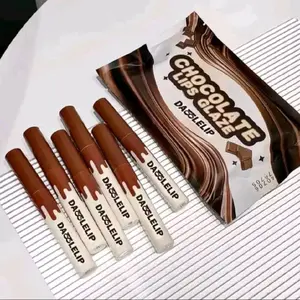 Dasslelip 6PCS Set Lipstick Matte Coklat Tahan Air Anti-Luntur Lipstik Matte Berkualitas Tinggi